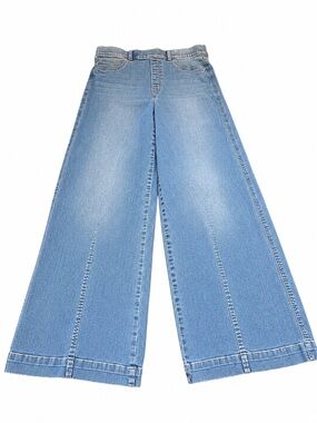 SPANX Wide Leg Jeans Indigo Wash | High Rise Denim Pants L
